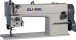 Global NF331AUT 1-игольная высокоскоростная промышленная швейная машина челночного стежка с игольным транспортером. Автоматические функции: обрезка нитей, закрепка.