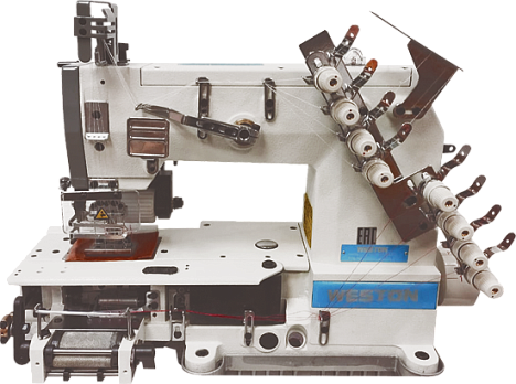 Weston Четырехигольная швейная машина двухниточного цепного стежка W-008VC-04106VWL для настрачивания пояса